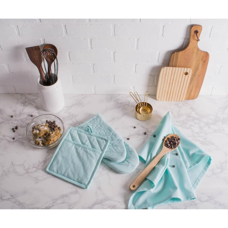 DII Solid Chambray Potholder Set (Set of 2)