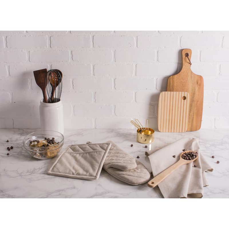 DII Solid Chambray Potholder Set (Set of 2)