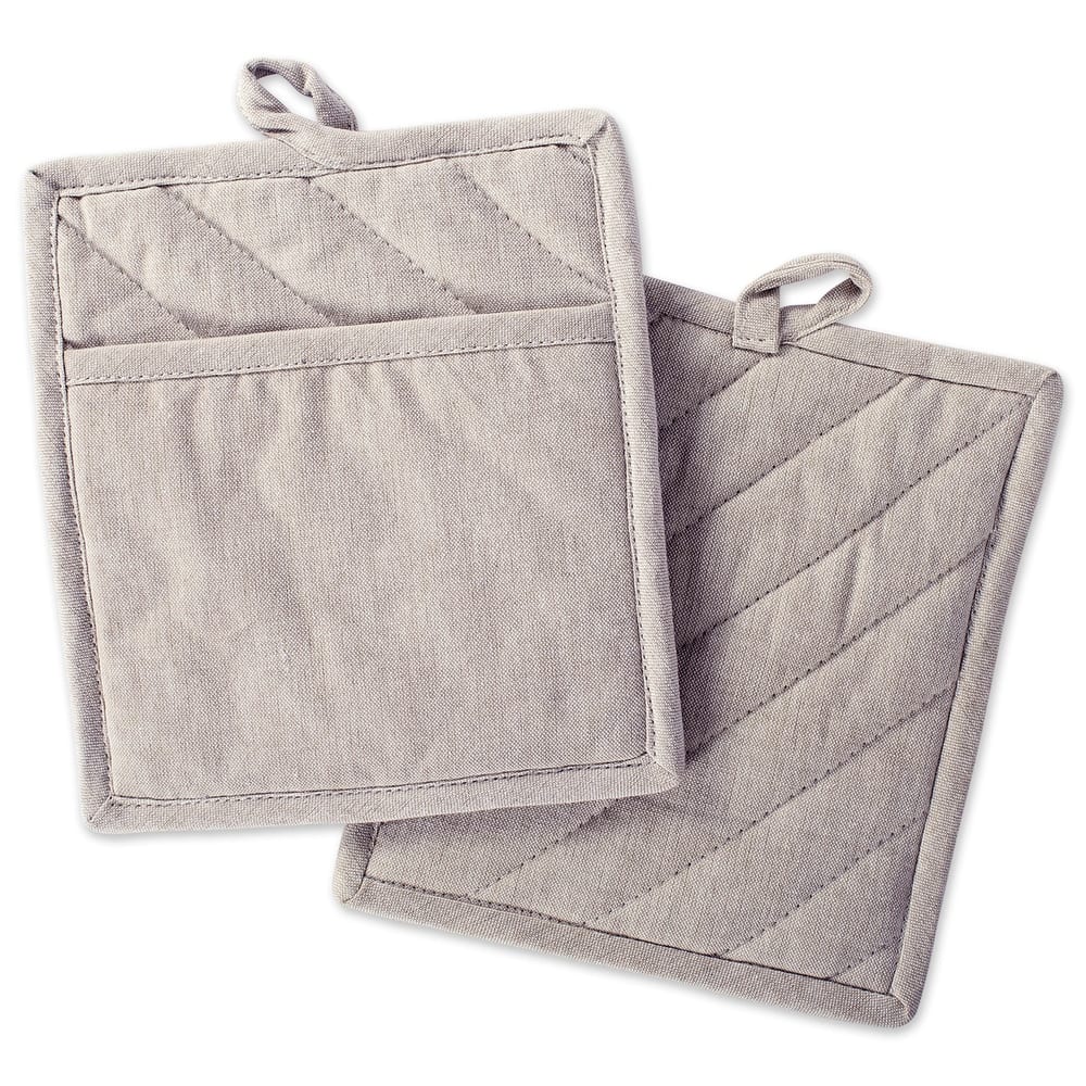 DII Solid Chambray Potholder Set (Set of 2)