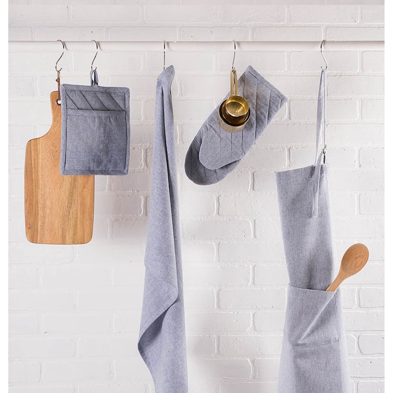 DII Solid Chambray Potholder Set (Set of 2)