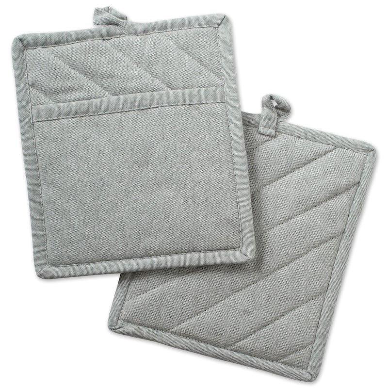 DII Solid Chambray Potholder Set (Set of 2)