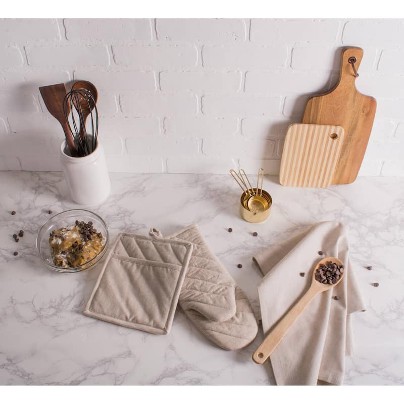DII Solid Chambray Potholder Set (Set of 2)