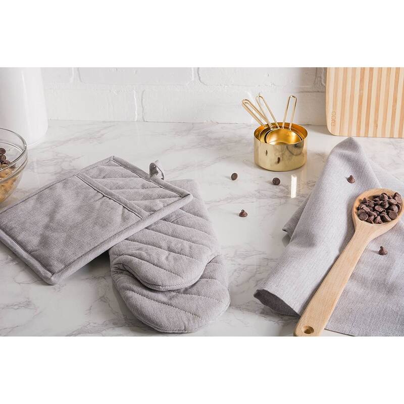 DII Solid Chambray Potholder Set (Set of 2)