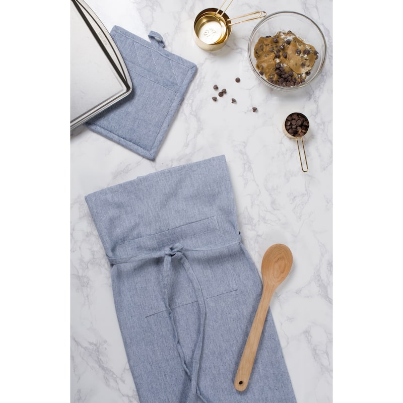 DII Solid Chambray Potholder Set (Set of 2)
