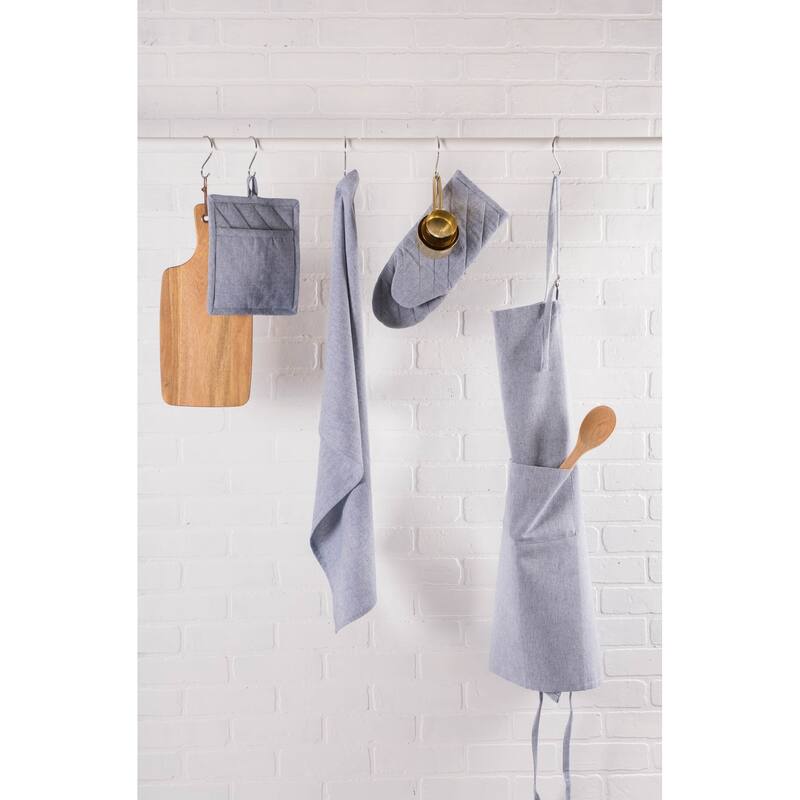 DII Solid Chambray Potholder Set (Set of 2)