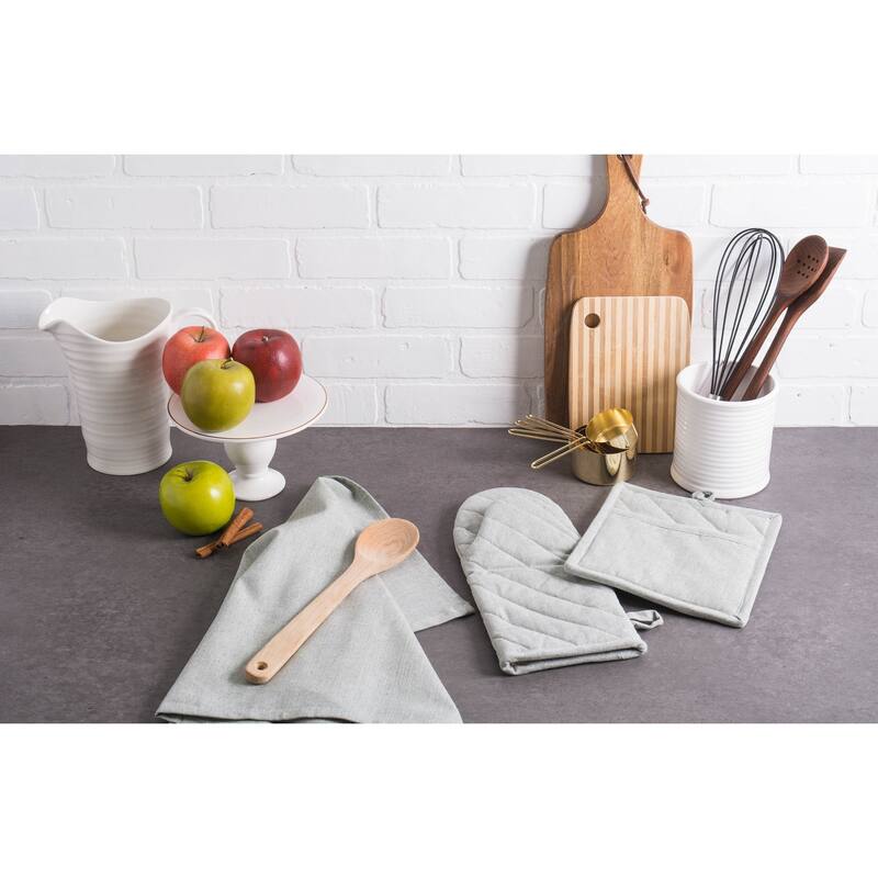 DII Solid Chambray Potholder Set (Set of 2)