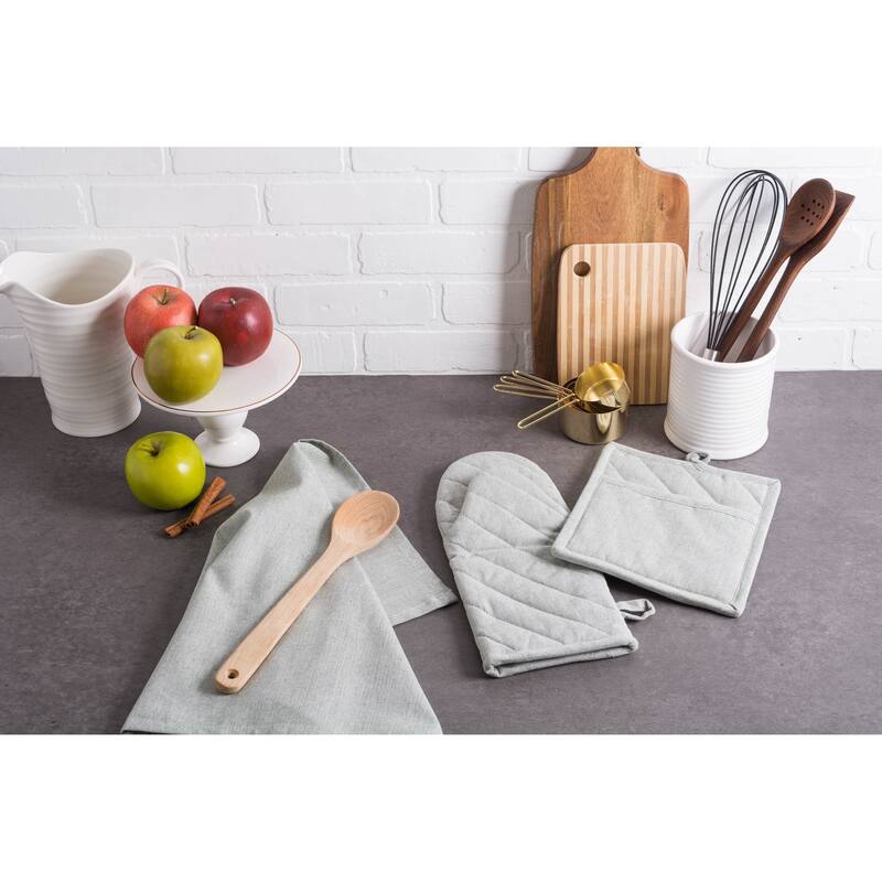 DII Solid Chambray Potholder Set (Set of 2)