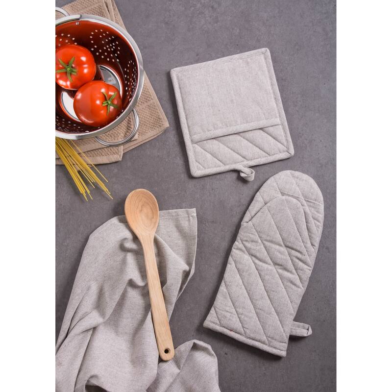 DII Solid Chambray Potholder Set (Set of 2)