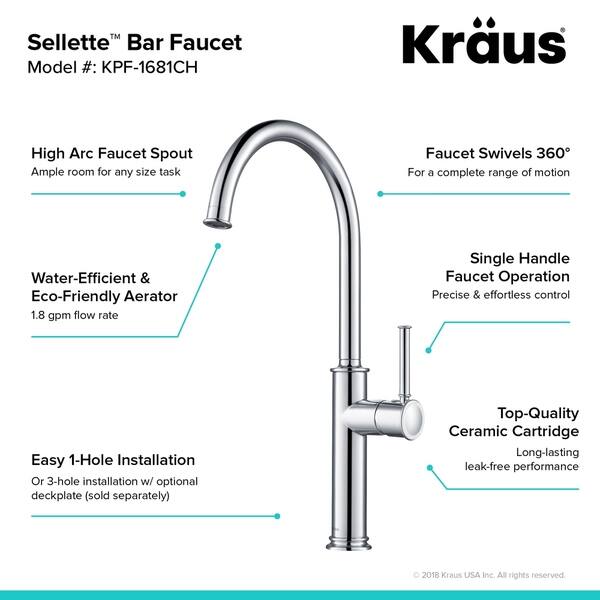 Shop Kraus Kpf 1681 Sellette 1 Hole 1 Handle Kitchen Bar Faucet