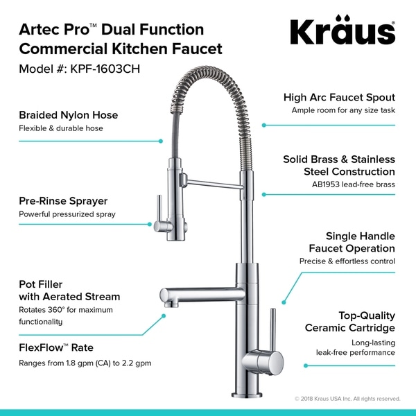Kraus Kpf 1603 Artec Pro 2 Function Commercial Style Pre Rinse