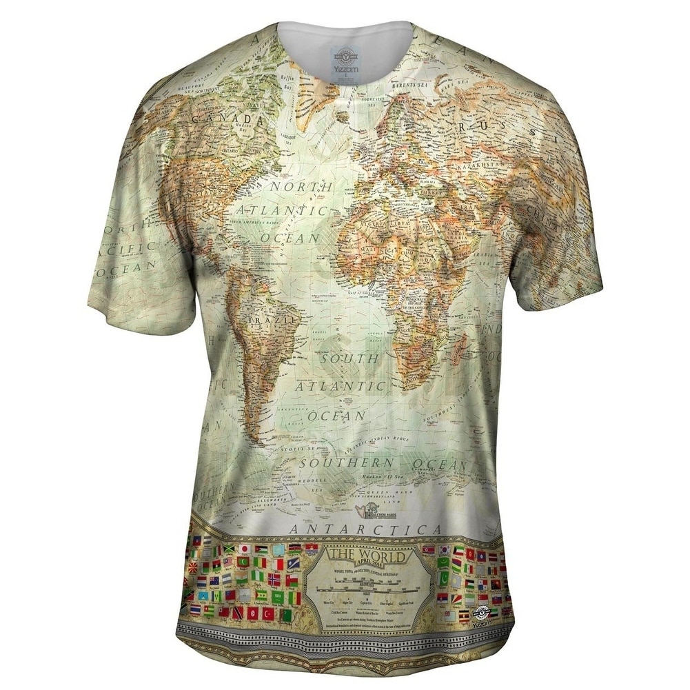 Tshirt Ash World Map Mens Tank Top Yizzam-