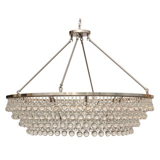 Celeste Extra Large Glass Drop Crystal Chandelier, Brushed Nickel - N/A - Chandeliers For Bedrooms by Overstock.com