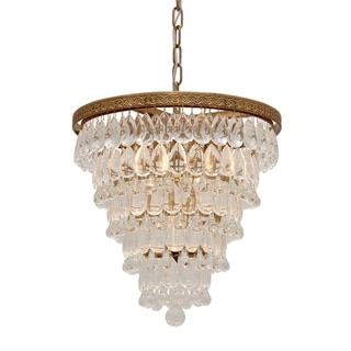 The Weston 7 Light Round Glass Drop Pendant - N/A (Brass - Transitional/Glam/Modern & Contemporary - N/A) - Chandeliers For Bedrooms by Overstock.com