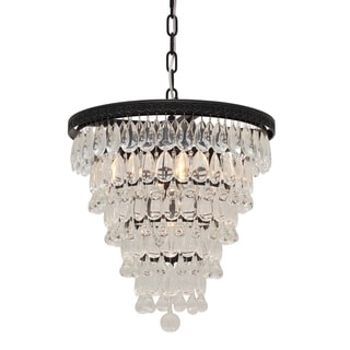 The Weston 7 Light Round Glass Drop Pendant - N/A (Black - Traditional/Glam/Modern & Contemporary - N/A) - Chandeliers For Bedrooms by Overstock.com