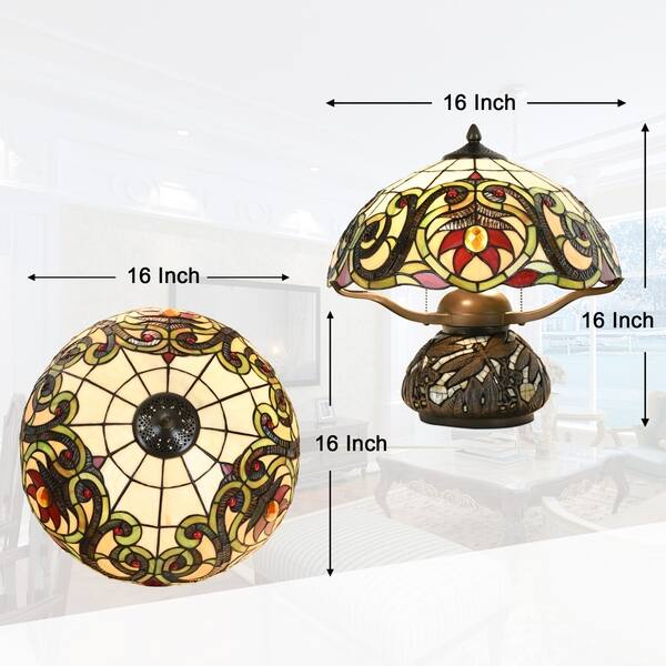 Shop Tiffany Style Pumpkin Lantern Table Lamp Victorian Dragonfly
