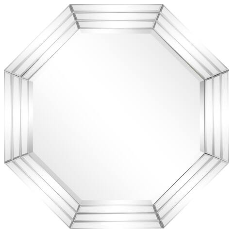 Multi Faceted Octagon Mirror, Ready to Hang 32 in. x 1.4 in. x 32 in. - Clear - 32 in. x 1.38 in. x 32 in.