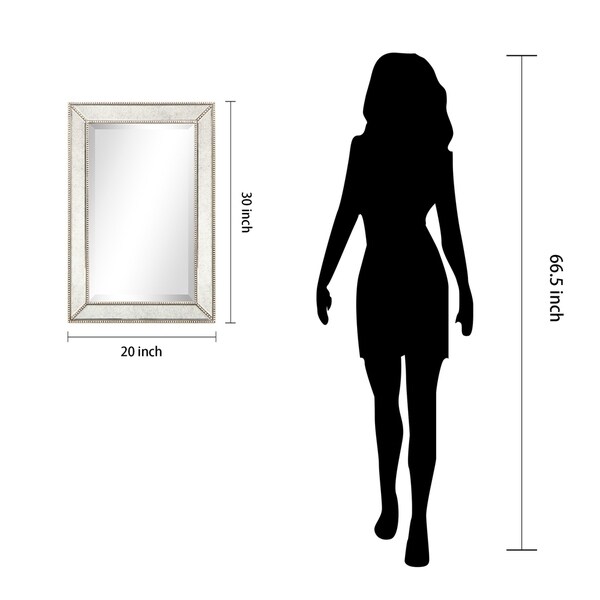 Champagne Bead Beveled Rectangular Mirror - Clear