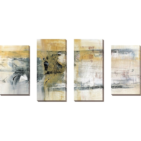 "Reflections II" by Susan Jill Print on Canvas Set of 4 - Yellow