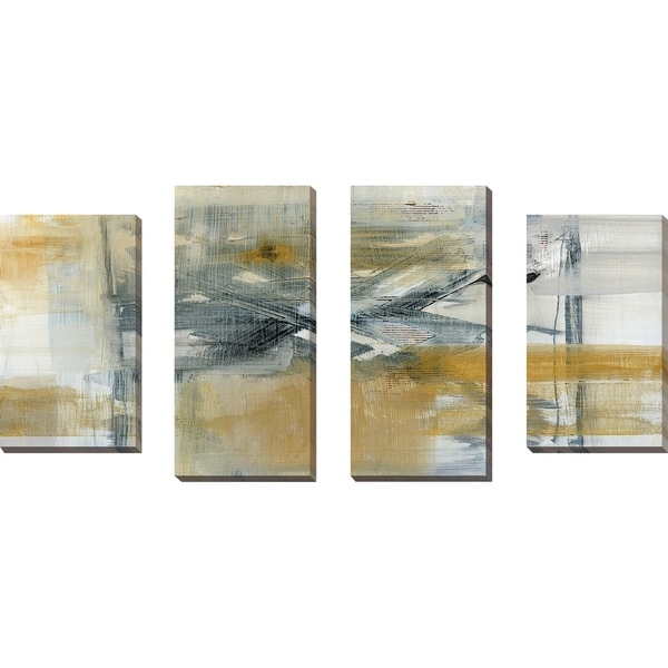"Reflections I" by Susan Jill Print on Canvas Set of 4 - Yellow