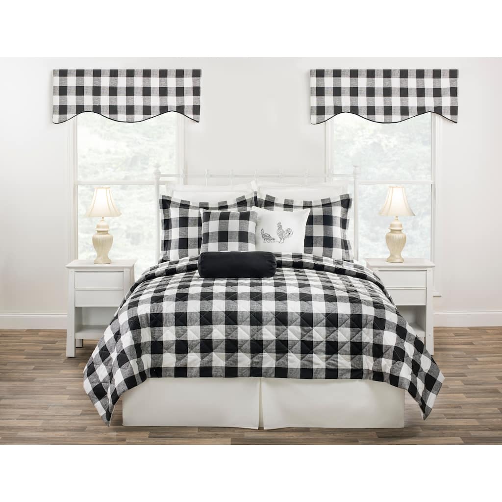 Cottage Classic Plaid Quilt mini Set (shams included) in black, blue or yellow