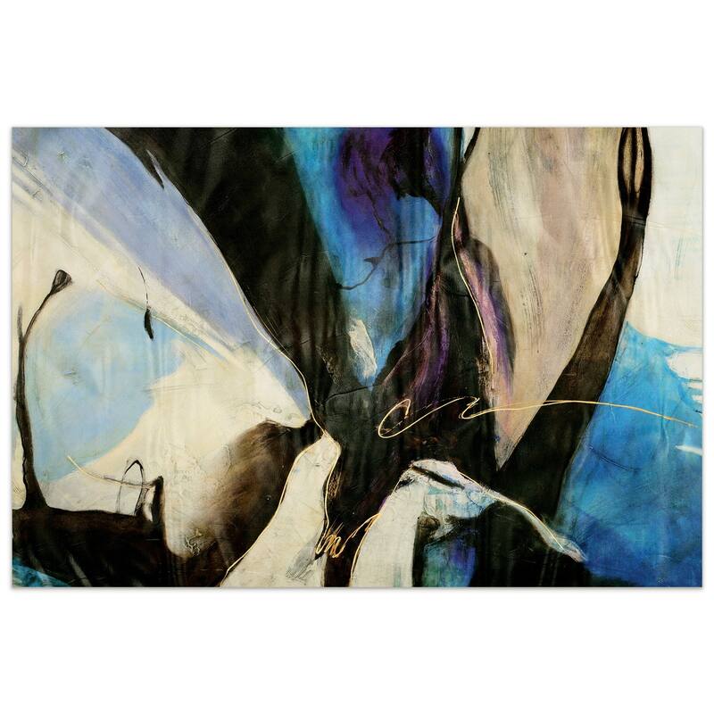 "Motivos" Abstract Frameless Tempered Art Glass Wall Art - Multi-color