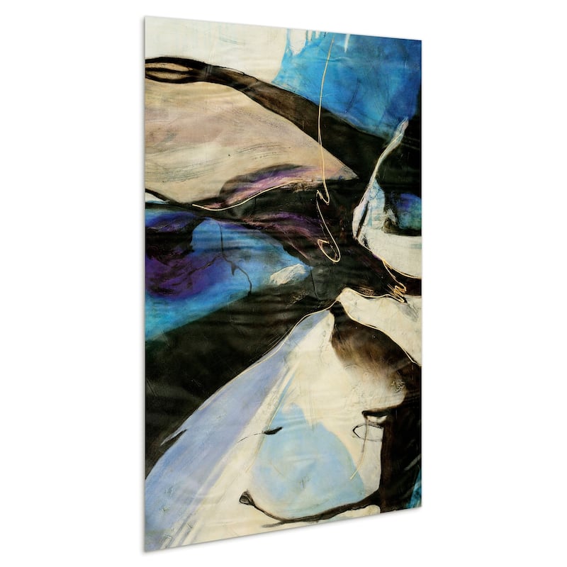 "Motivos" Abstract Frameless Tempered Art Glass Wall Art - Multi-color