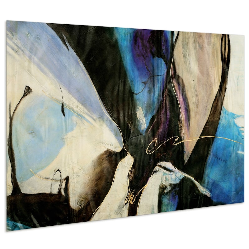 "Motivos" Abstract Frameless Tempered Art Glass Wall Art - Multi-color