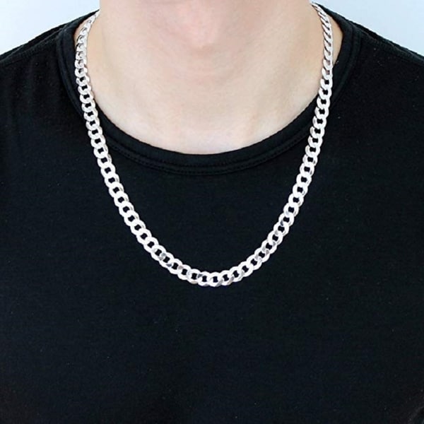 925 Sterling Silver Thick Curb Cuban Link Chain – JB Jewelry House