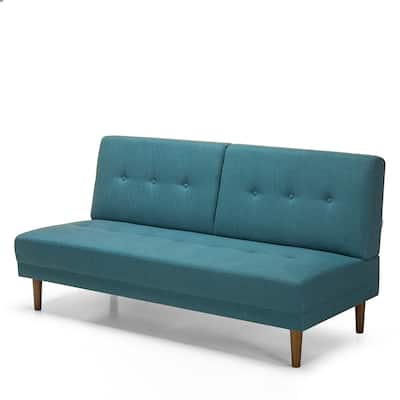 Priage by Zinus Mid-Century Armless Sofa, Turquoise