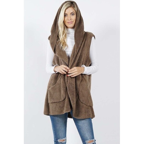 long hooded vest womens