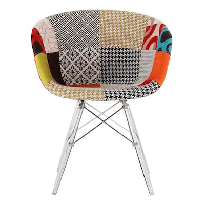 Danish Modern Upholstery Side Chair, Clear Legs