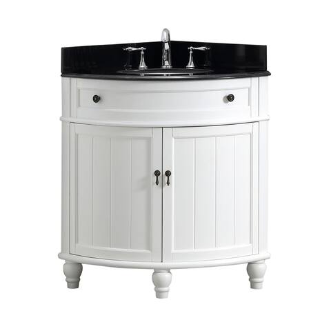 Modetti Angolo 34-inch Single Sink Bathroom Vanity with Marble Top
