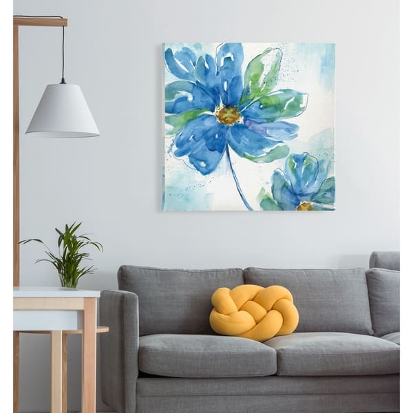 Rendered in Blue I -Gallery Wrapped Canvas - yellow, blue, green, red ...