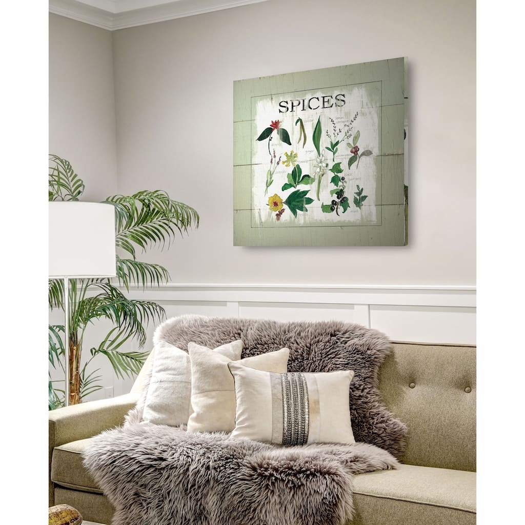 Shiplap Spices -Gallery Wrapped Canvas - yellow, blue, green, red, black, white