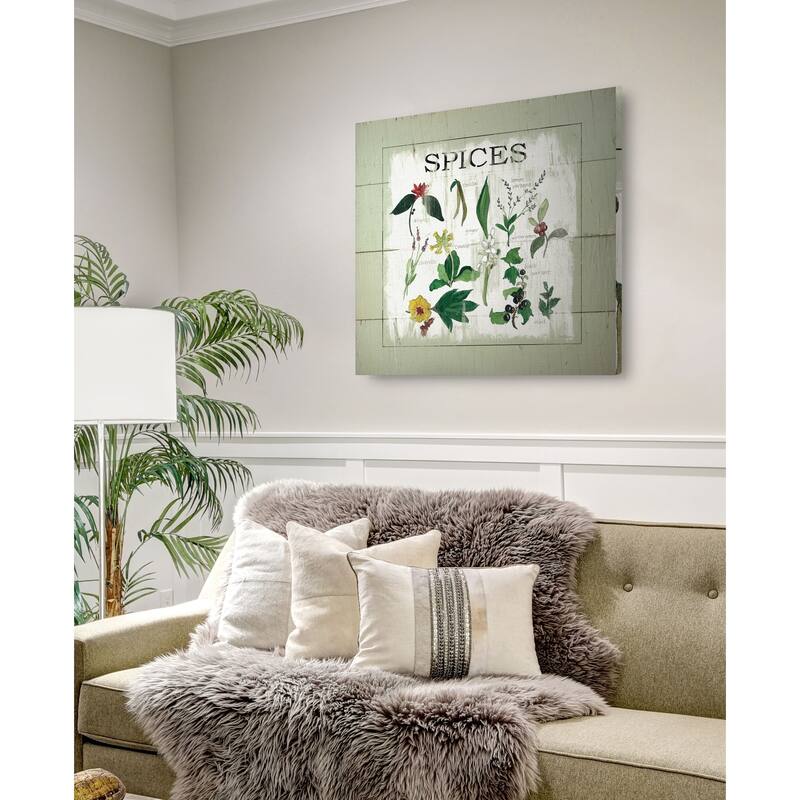 Shiplap Spices -Gallery Wrapped Canvas - yellow, blue, green, red, black, white