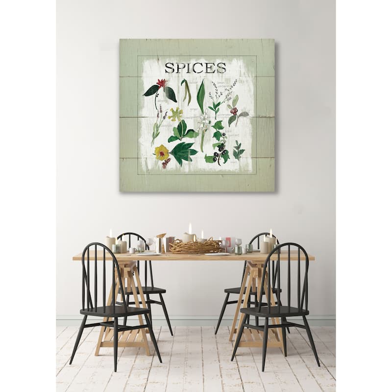 Shiplap Spices -Gallery Wrapped Canvas - yellow, blue, green, red, black, white
