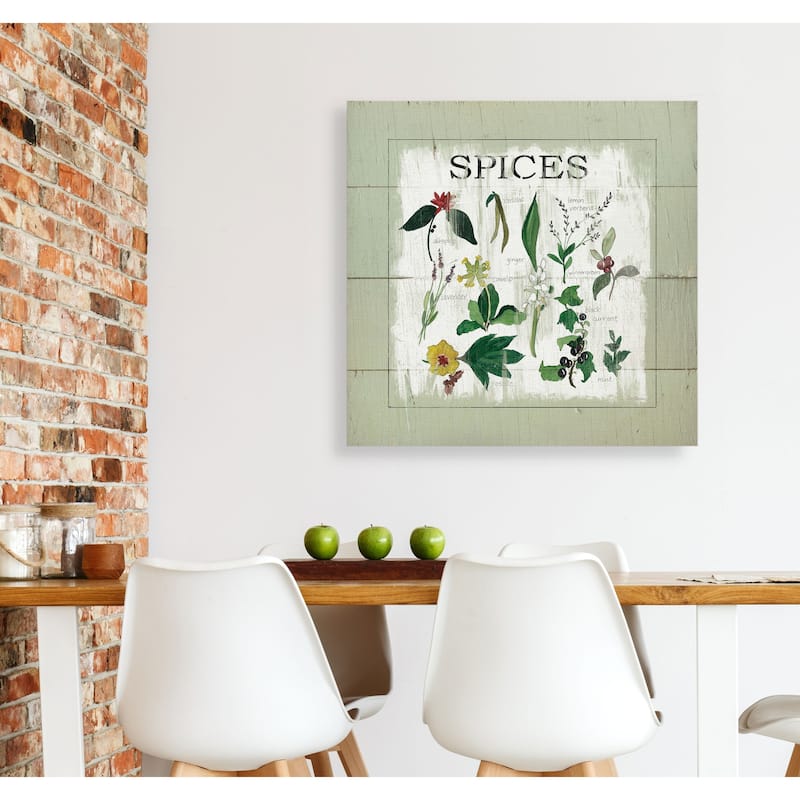 Shiplap Spices -Gallery Wrapped Canvas - yellow, blue, green, red, black, white