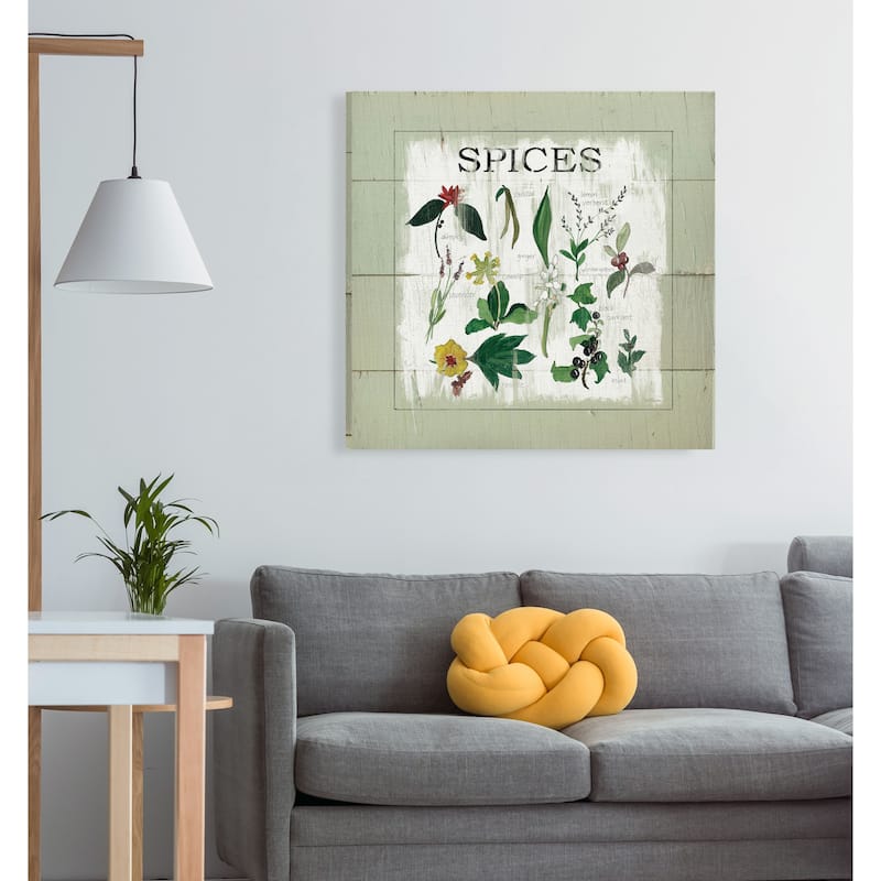 Shiplap Spices -Gallery Wrapped Canvas - yellow, blue, green, red, black, white