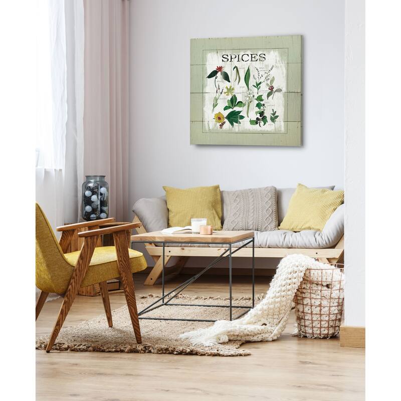Shiplap Spices -Gallery Wrapped Canvas - yellow, blue, green, red, black, white