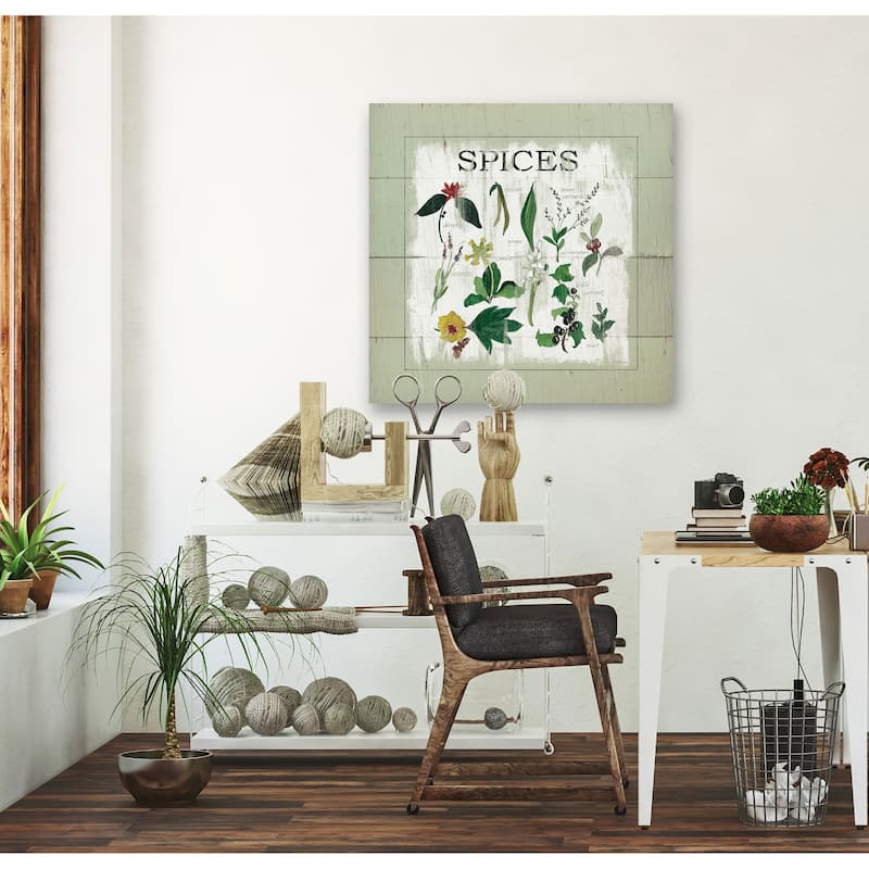 Shiplap Spices -Gallery Wrapped Canvas - yellow, blue, green, red, black, white