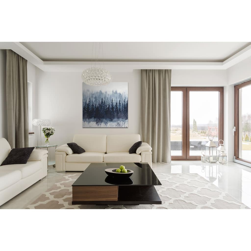 Indigo Forest -Gallery Wrapped Canvas - yellow, blue, green, red, black, white