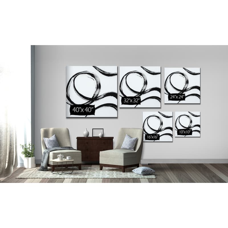 Gestural Marks IV -Gallery Wrapped Canvas - yellow, blue, green, red, black, white