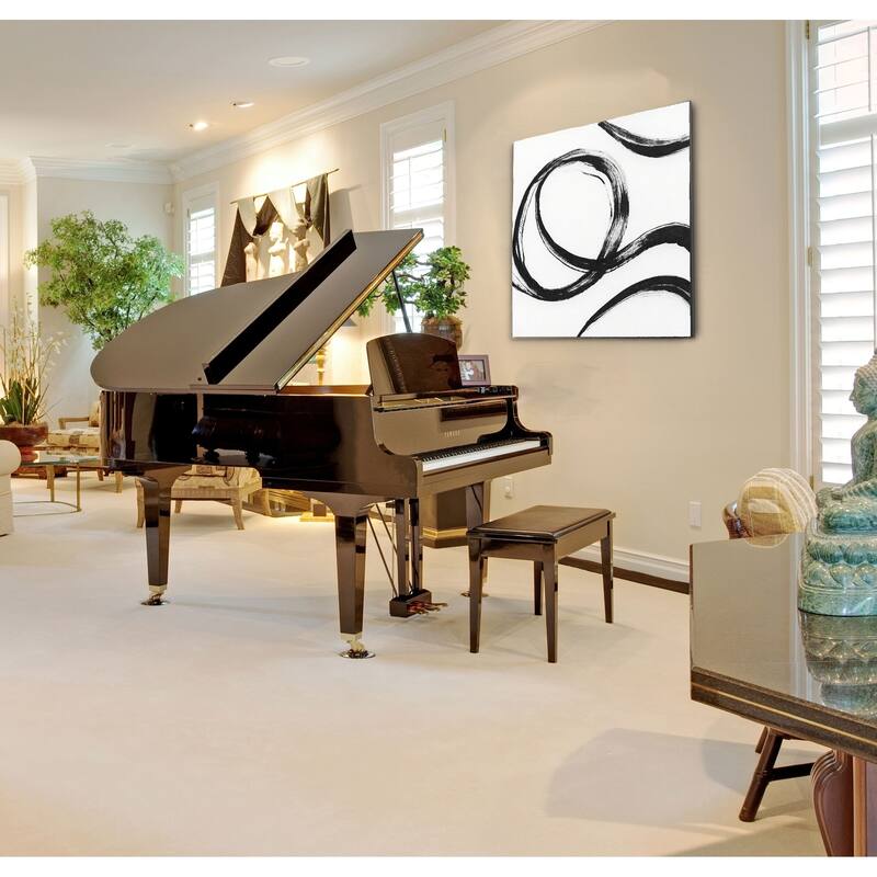 Gestural Marks IV -Gallery Wrapped Canvas - yellow, blue, green, red, black, white