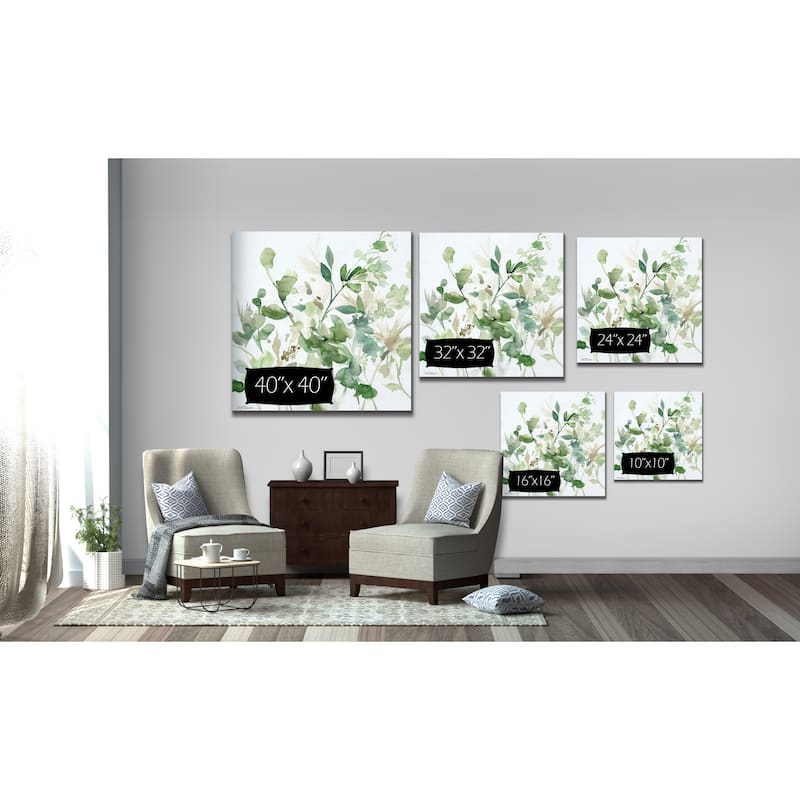 Sage Garden I -Gallery Wrapped Canvas - yellow, blue, green, red, black, white