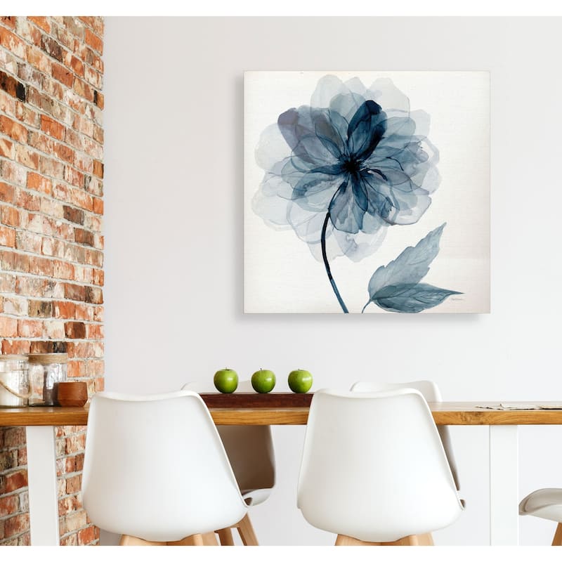 Indigo Bloom I -Gallery Wrapped Canvas - yellow, blue, green, red, black, white