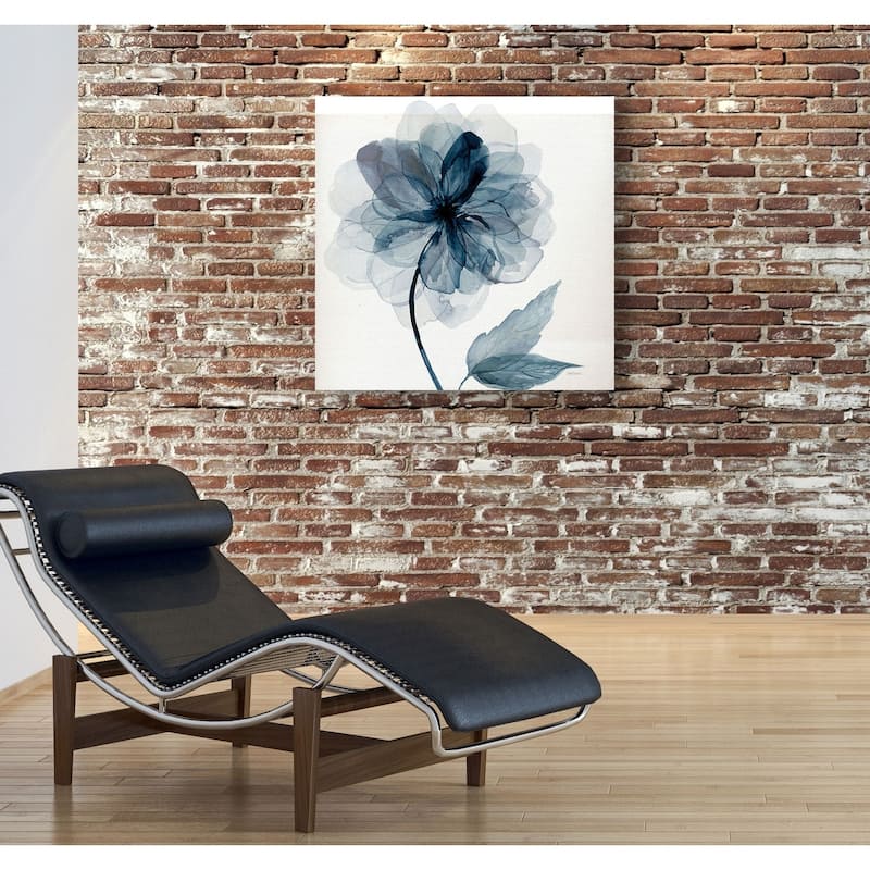Indigo Bloom I -Gallery Wrapped Canvas - yellow, blue, green, red, black, white
