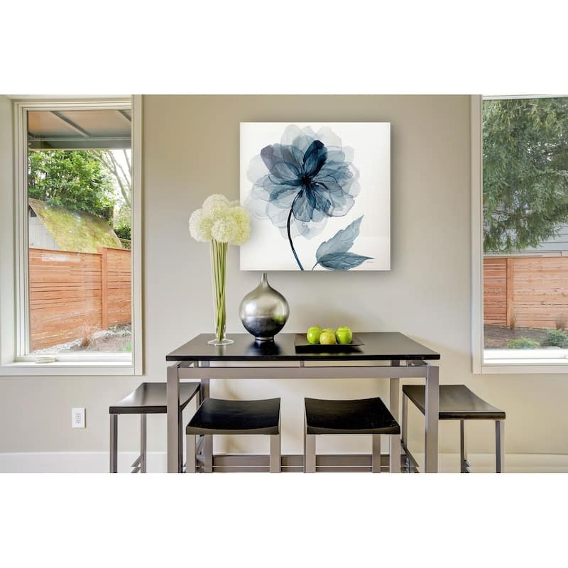 Indigo Bloom I -Gallery Wrapped Canvas - yellow, blue, green, red, black, white
