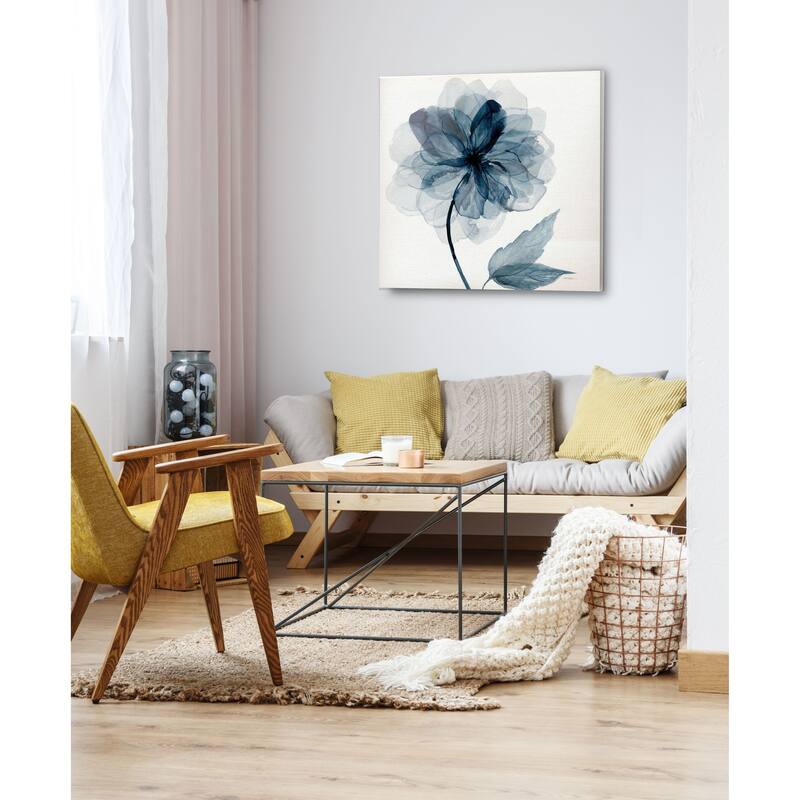 Indigo Bloom I -Gallery Wrapped Canvas - yellow, blue, green, red, black, white