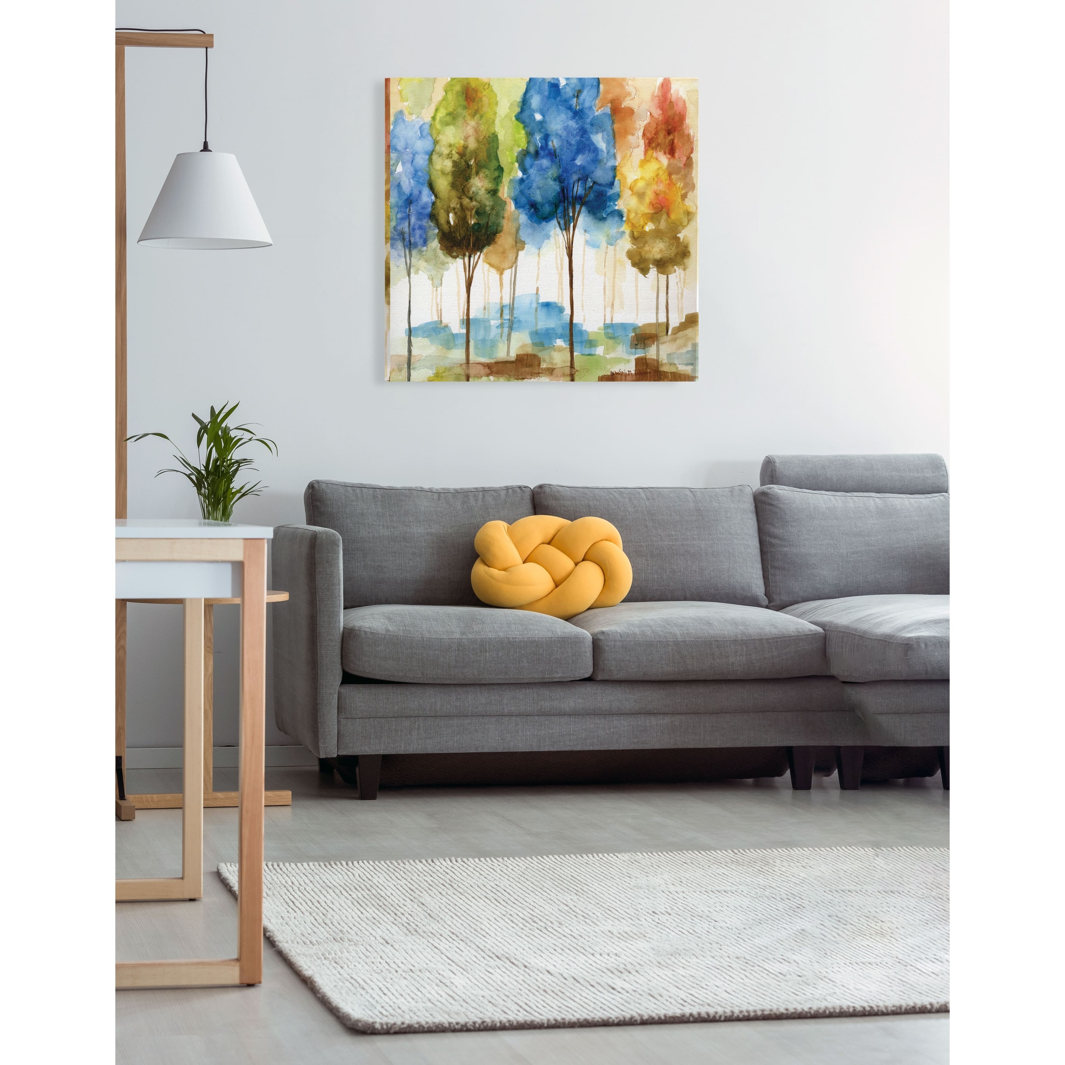 Magical Forest II -Gallery Wrapped Canvas - yellow, blue, green, red ...