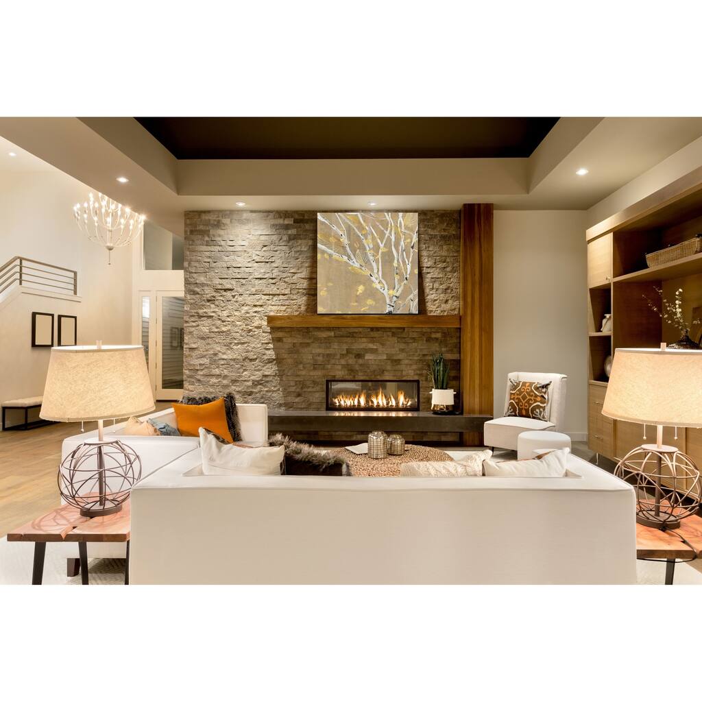 Birch Wood III -Gallery Wrapped Canvas - yellow, blue, green, red, black, white